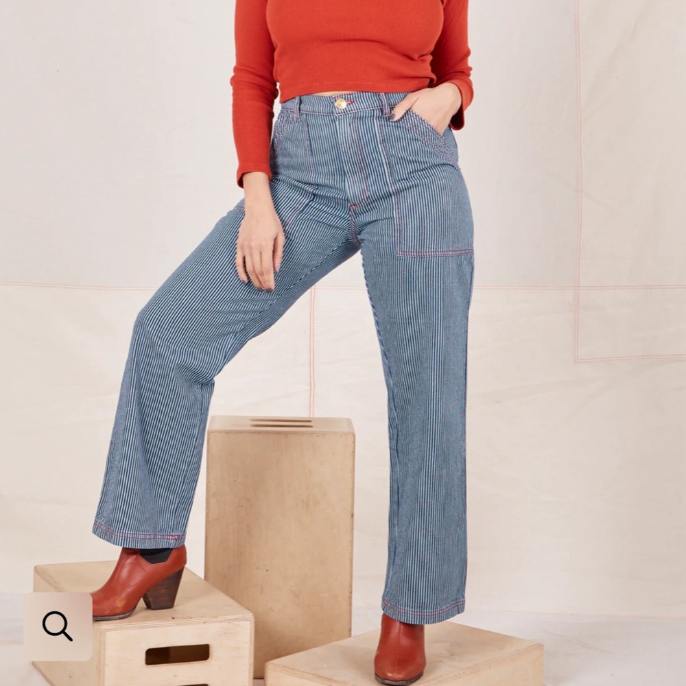 Big Bud Press Railroad Stripe Denim Work Pants